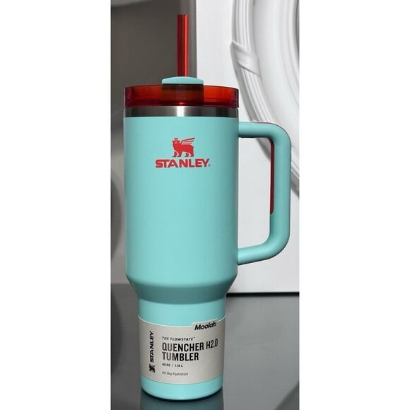 Stanley Quencher H2.0 FlowState 40oz Tumbler, TURQUOISE MOOLAH COLLAB - Picture 1 of 4
